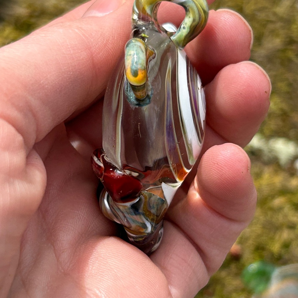 Grateful Dead Hand blown Glass dead bear pendant - Picture 3 of 7